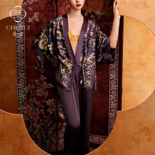 春瓷（服饰）CHUNCI红拂夜奔系列【隐龙】休闲长裤宽松垂感阔腿裤