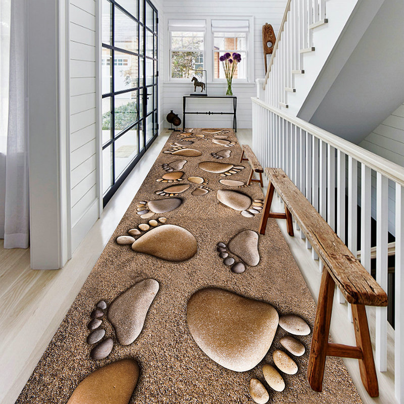 鹅卵石地垫玄关走廊地毯楼道楼梯客厅过道地毯家用进门长条可裁剪