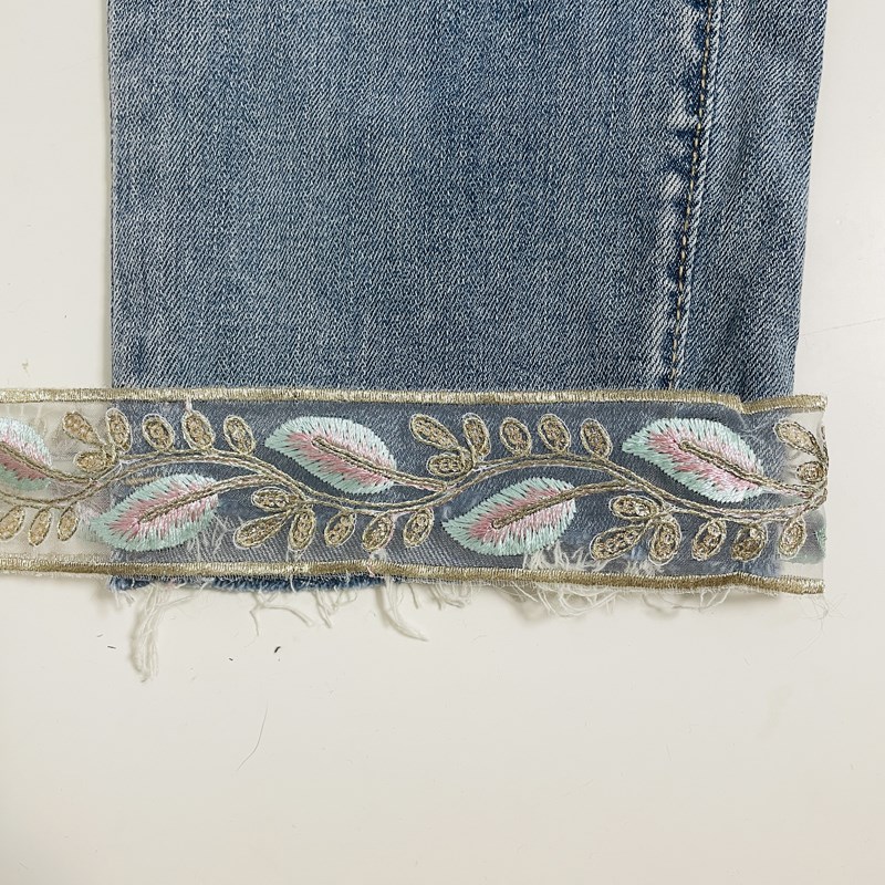 牛仔裤装饰辅料花边裤脚花边辅料牛仔裙加长接边牛仔裤脚加长接边