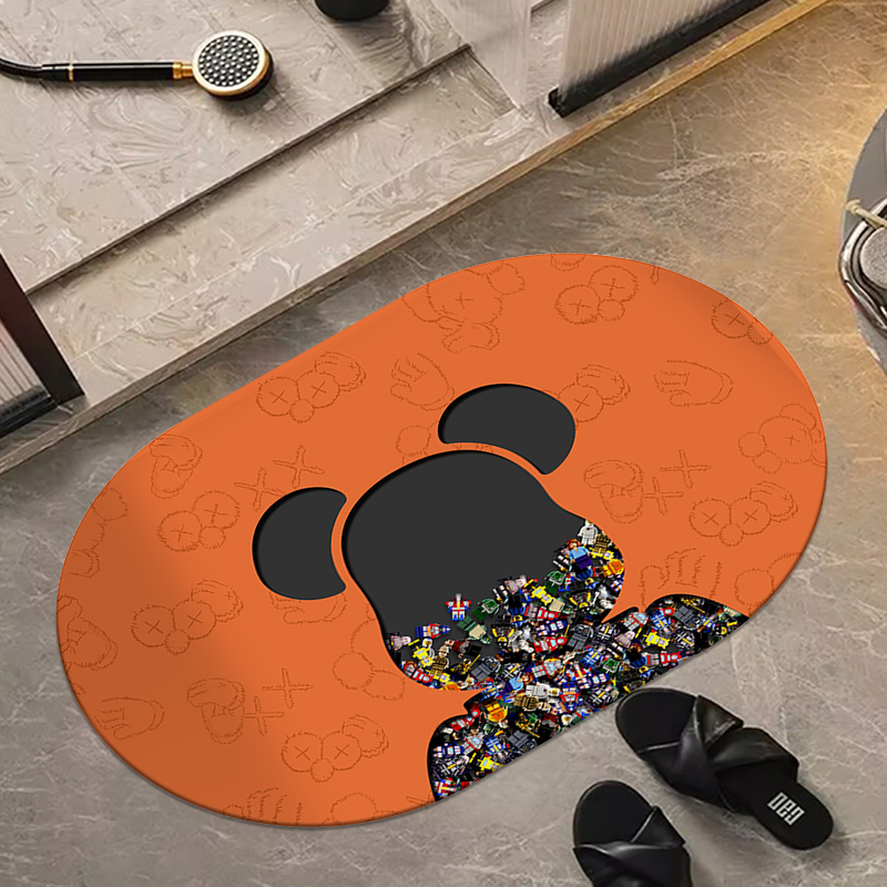 洗澡防滑垫化妆室门口地垫吸水脚垫浴室矽藻泥软垫淋浴房浴缸地毯