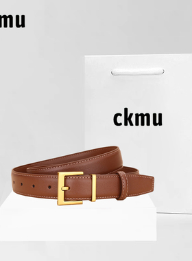 正品ck mu2025新款男女士真皮细腰带设计感小众时尚皮带黑色配饰