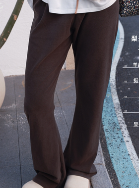 OCYC25年秋冬松紧腰磨毛显瘦微喇镰刀休闲韩系裤月亮裤