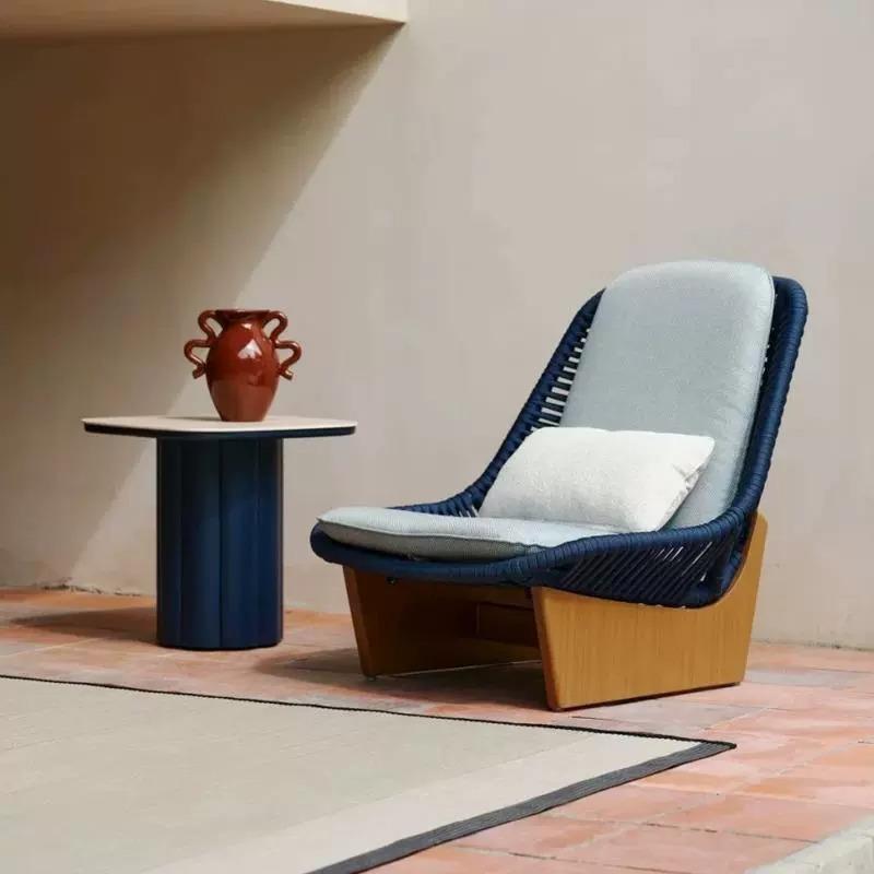 户外沙发藤编庭院家具民宿酒店样板房别墅阳台休闲设计师躺椅组合