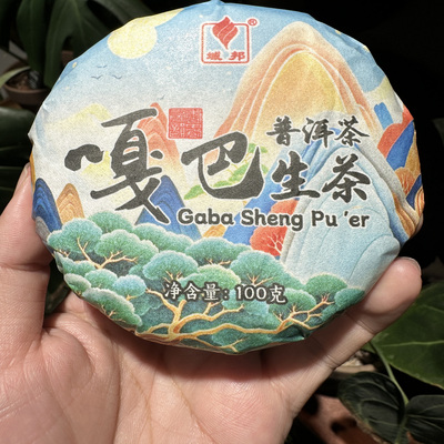 GABA普洱茶生茶100g饼茶云南七子饼茶氨基丁酸茶伽马茶嘎吧养胃茶