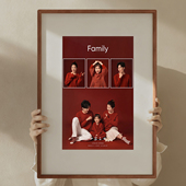 全家福实木相框定制洗照片加打印装 裱高级感10寸a3摆台挂墙a4摆件