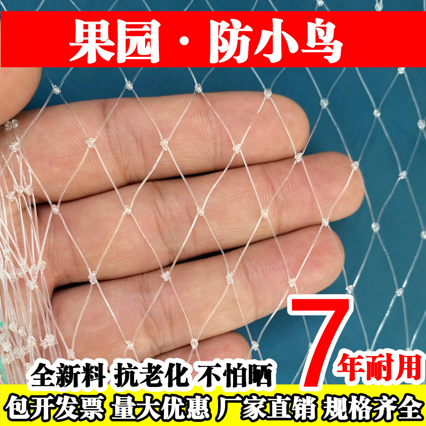 尼龙防鸟网大棚果树樱桃葡萄梨树蓝莓果园防鸟用网养殖场鱼塘天网