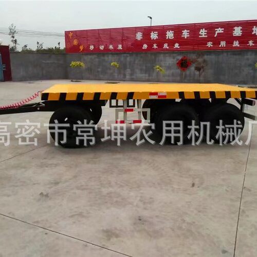 10吨平板拖车   工业平板车厂家   825/16轮胎拖车