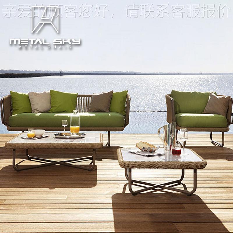 户藤椅五件套阳台庭院藤编单人组沙发外北T-045欧休息绳三编沙发