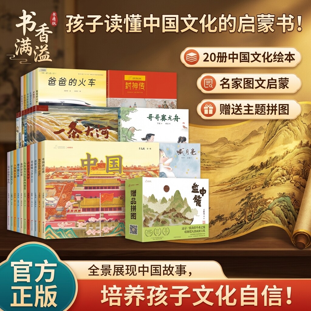 3-10岁儿童中国故事绘本九神鹿绘本馆历史故事神话传说自然风物国画皮影水彩画风传统文化艺术亲子共读高山流水十面埋伏昭君出塞