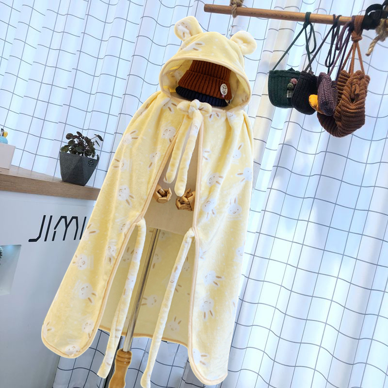 婴儿抱婴a袋披风斗篷宝宝抱被儿童披肩毛绒防风外出服宝宝推车挡