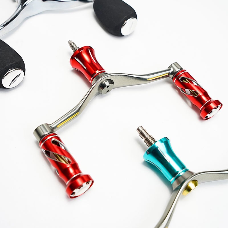 纺车轮平衡杆摇臂改装全金属配件渔具渔轮双头摇把平.衡杆通用手