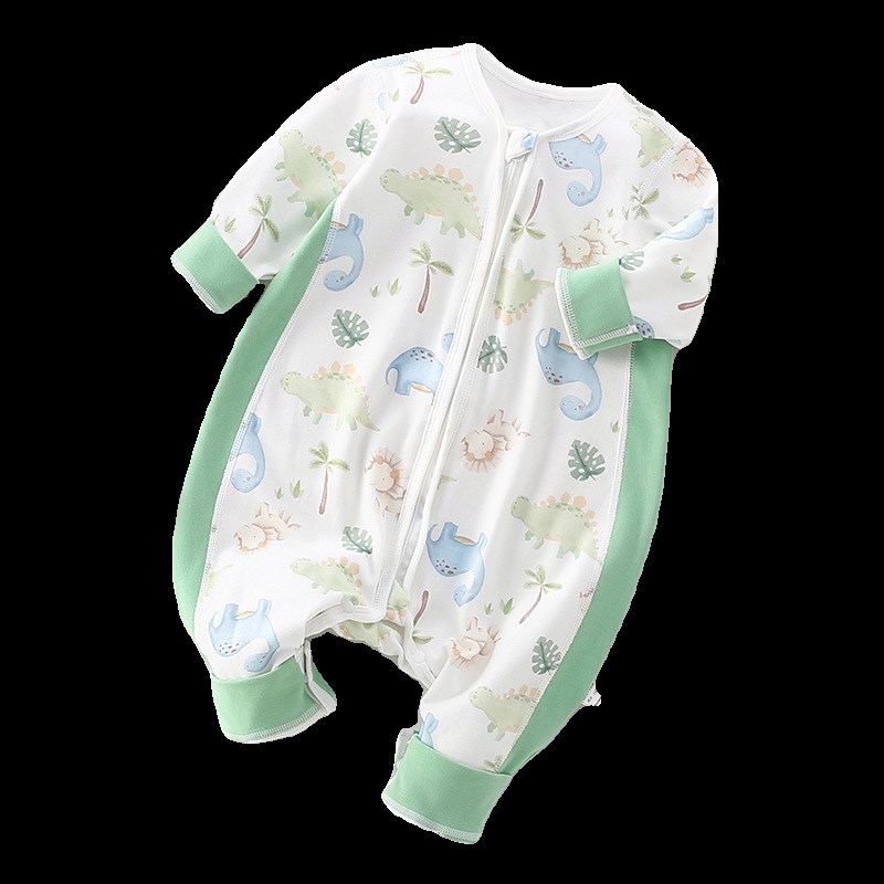 婴儿睡袋春夏全棉宝宝分腿连体A睡衣拉链式防踢被四季通用纯棉睡