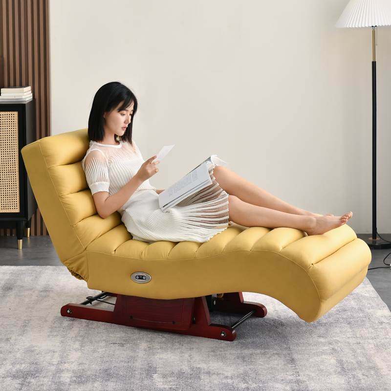 老婆沙发躺椅意式简约多功能电动摇床振动懒人沙发椅布艺椅摇椅