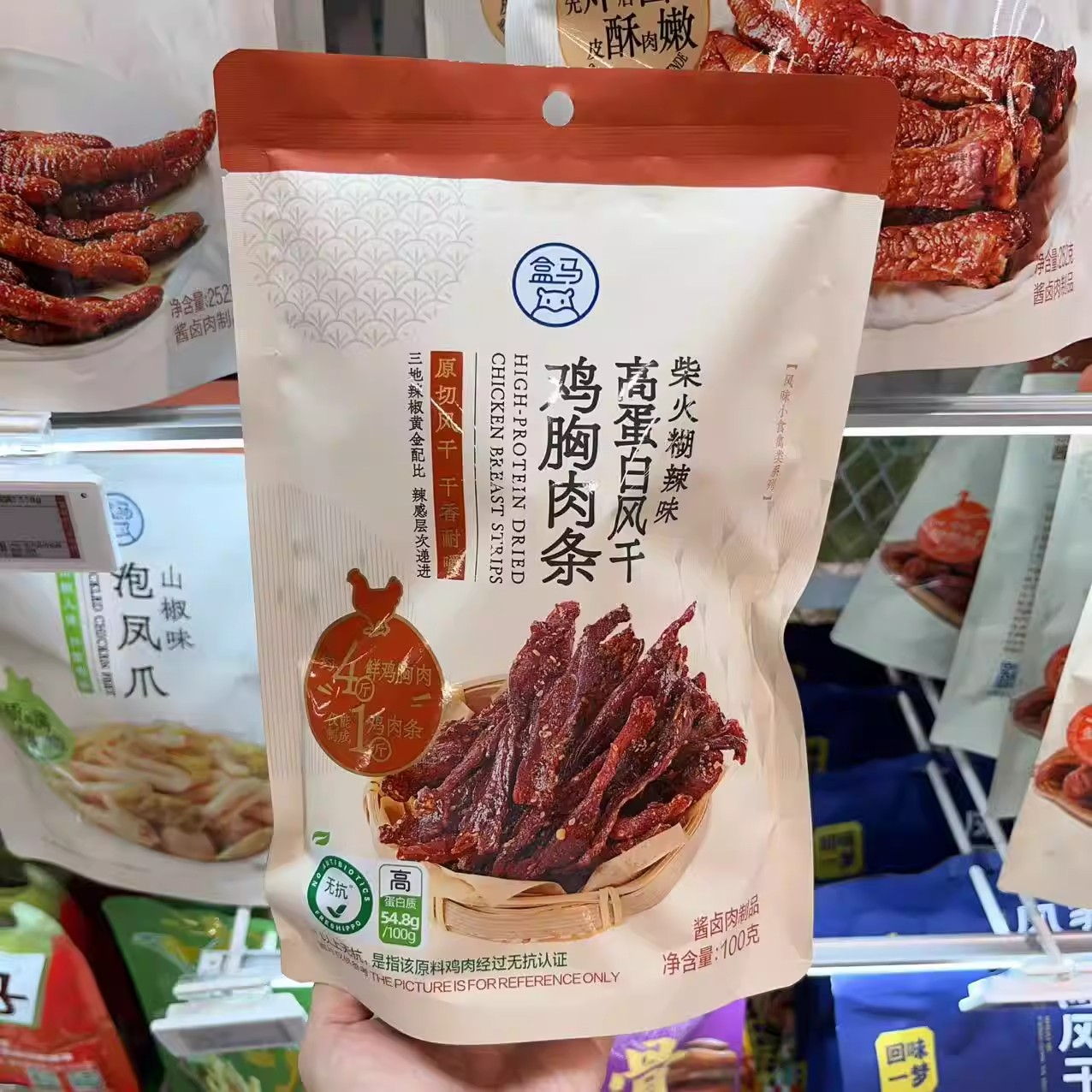 盒马高蛋白风干鸡胸肉条100g图片