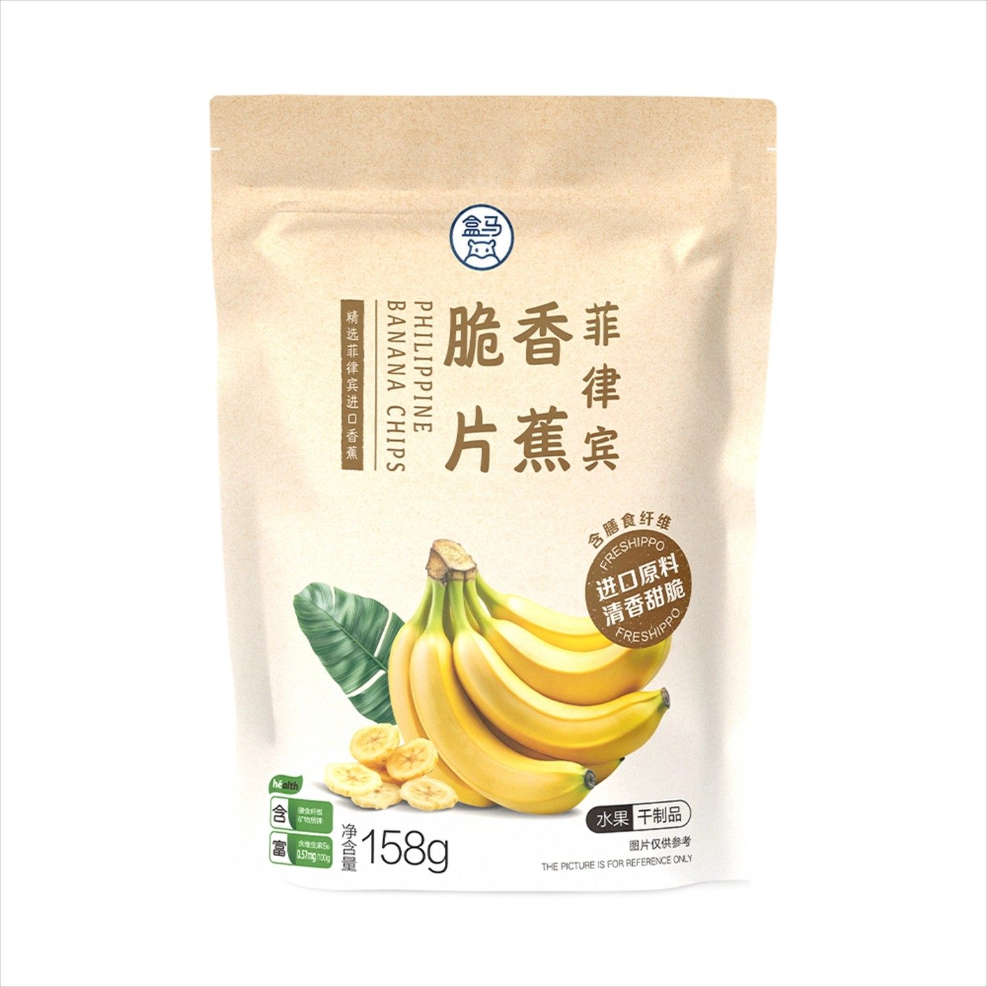 盒马代购菲律宾香蕉脆片158g袋装进口原料清香甜脆果干休闲零食