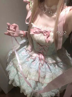 薄荷绿JSK可爱日常轻lolita蓬蓬公主连衣裙洛丽塔