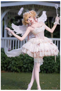 织锦园lolita原创时光之舞狗短芭蕾款连衣裙JSK