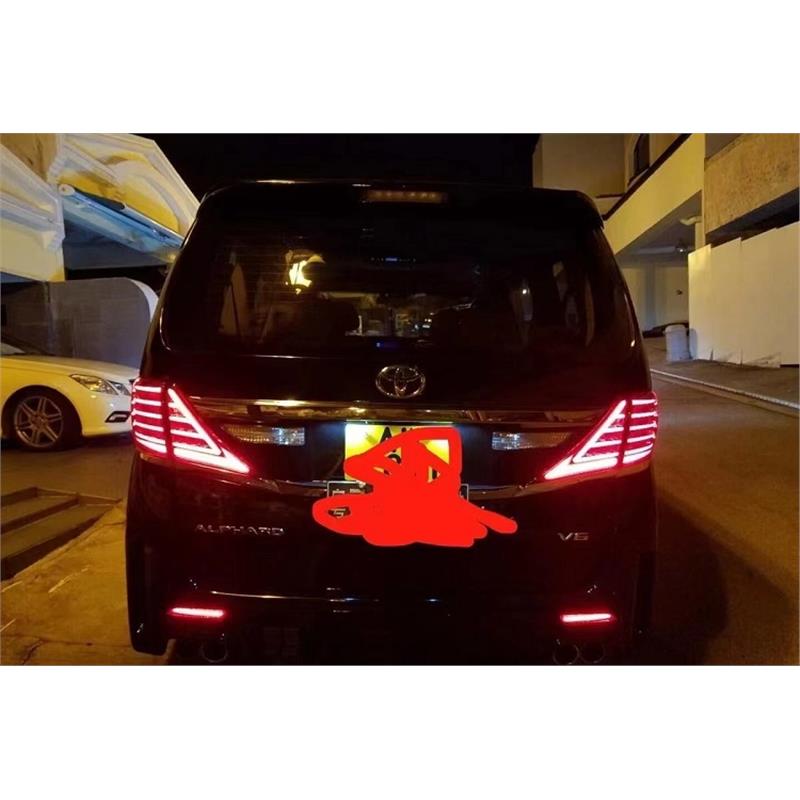 适用丰田20系埃尔法改装件LED后尾灯总成流水转向灯刹车灯防撞尾