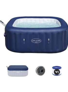 BESTWAY Lay-Z-Spa 6001H 方形蓝色夏威夷节能造浪SPA/内置欧规