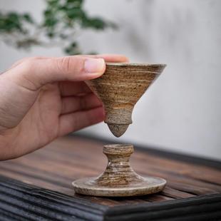 凌霄杯 柴烧杯纯手工主人杯柴烧粗陶主人杯高端茶具古风茶具