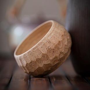 壮志杯 柴烧杯纯手工主人杯柴烧粗陶主人杯高端茶具古风茶具