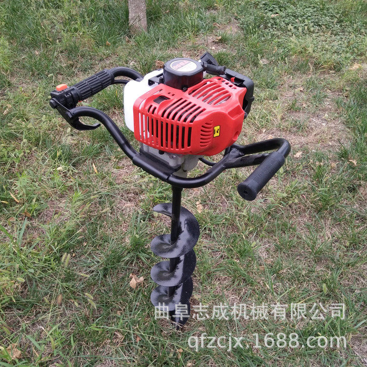 便携式汽油打坑机 果园施肥打窝机 49CC大功率单人地钻机批发