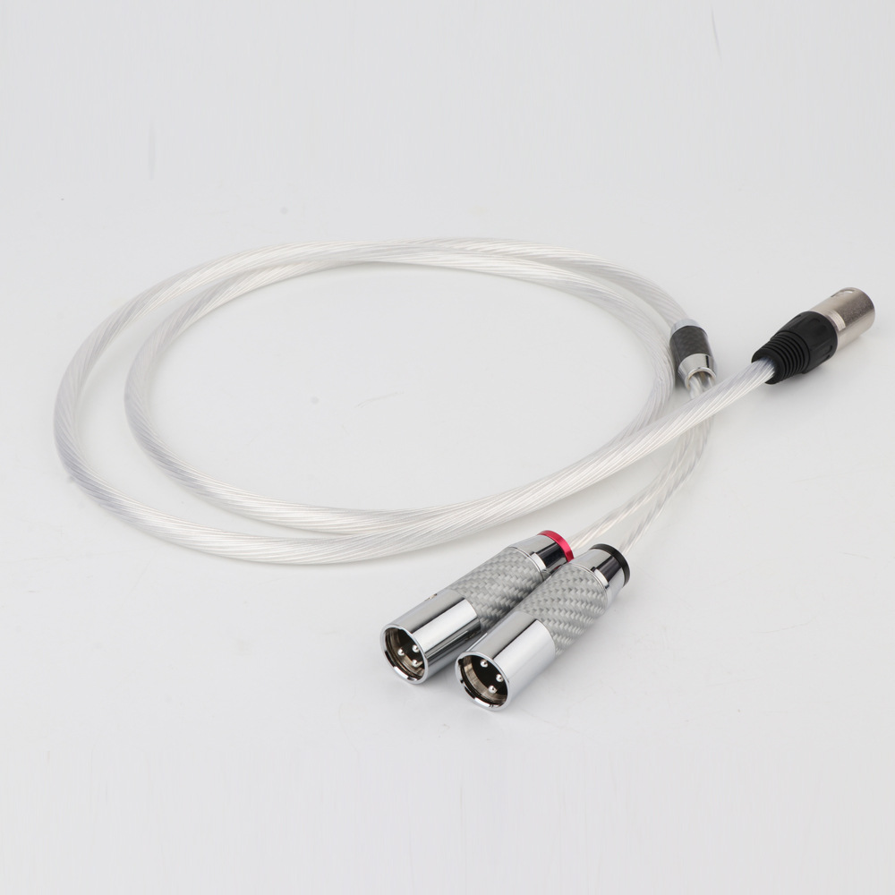 4芯单平衡头转双卡侬1分2XLR音频线 12芯OCC镀银卡农一分二平衡线