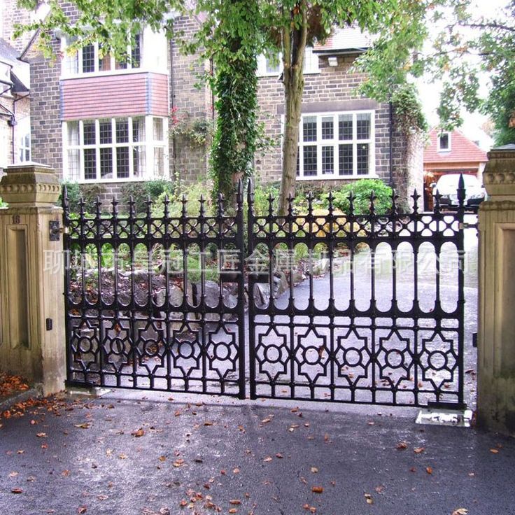别墅铸铁庭院大门欧式户外单开出口花园小门铸铁黑色车道门