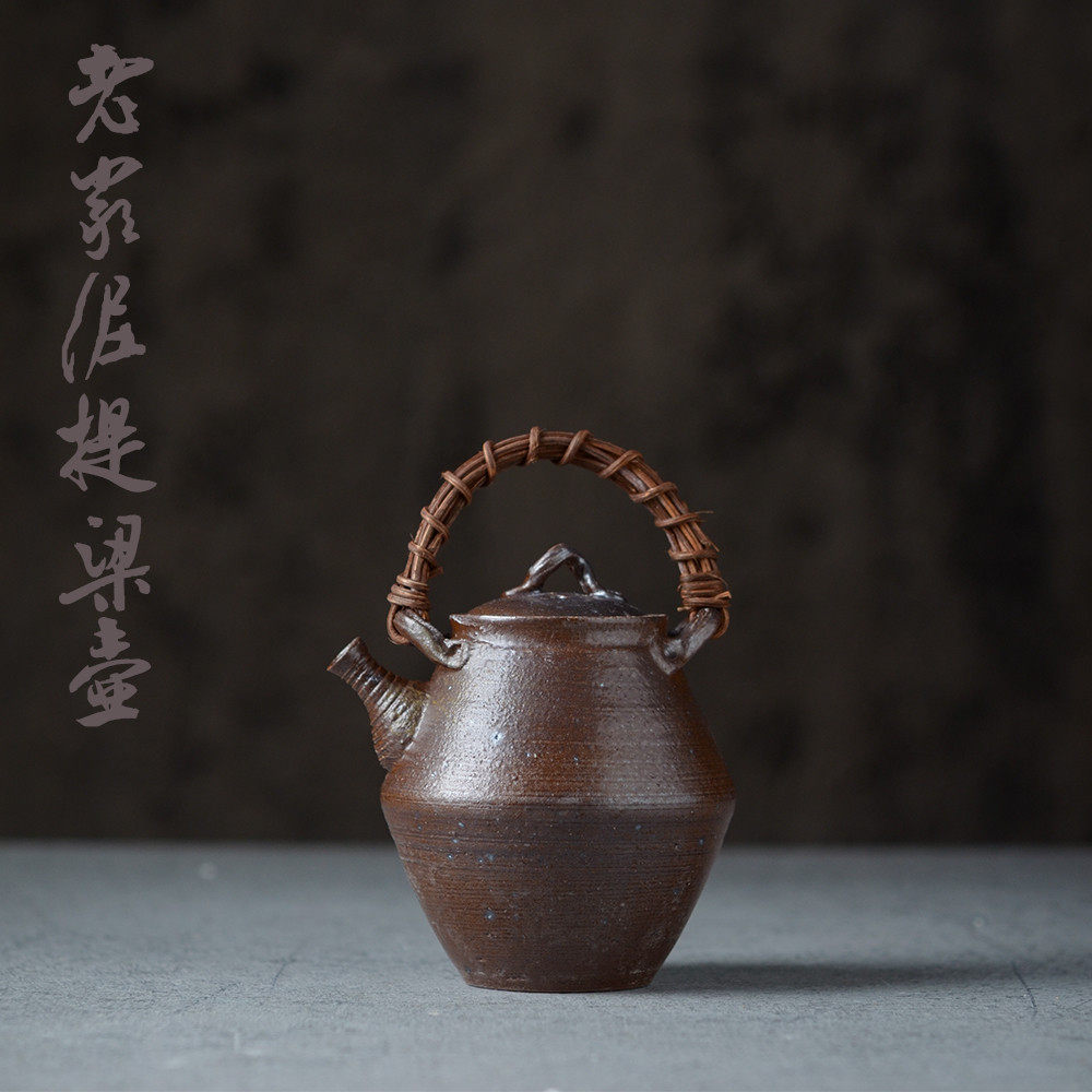 手工捏制岩矿壶老岩泥壶泡茶壶修胚细腻日式小茶壶去涩软水提香