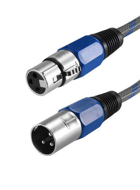 卡侬线蓝色全平衡卡农线公对母平衡线话筒麦克风连接线数码音频线