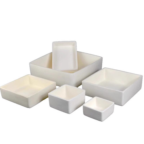 带盖耐高温刚玉坩埚方舟瓷舟99氧化铝船舟长方形皿管式炉马弗炉