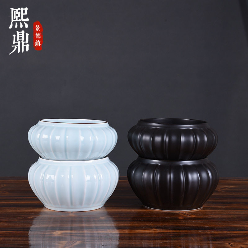 陶瓷鱼缸 乌龟缸青色笔洗手工茶洗书房玄关软装摆件水培栽花花盆,橡塑材料及制品,其他塑料制品,淘宝优惠券,粉丝福利购,淘宝优惠卷