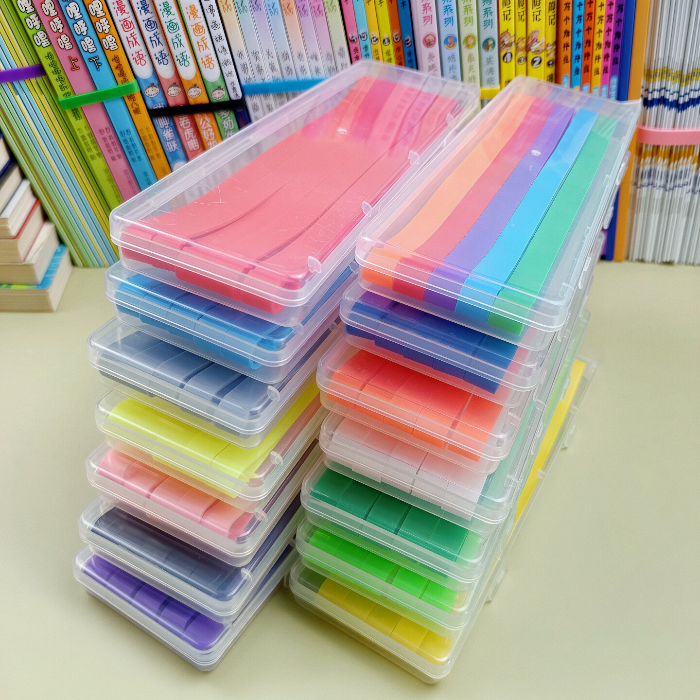 彩色硅胶圈绑带盒装收纳绑带学生书本整理桌面整理周长400宽10mm