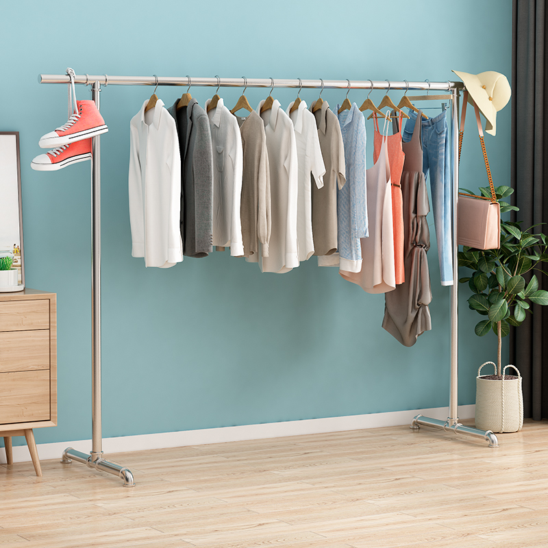 晾衣架落地挂衣架学生宿舍室内卧室家用单杠式阳台晒被子晾晒衣架