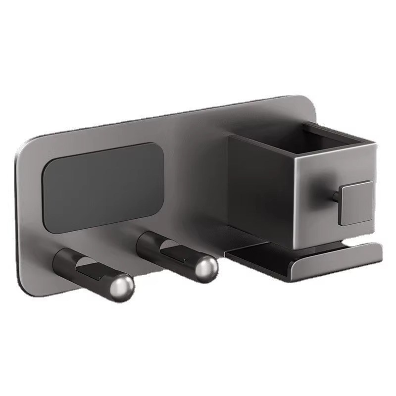 加厚太空铝吹风机置物架打孔浴室卫生间家用支架壁挂收纳架子挂架