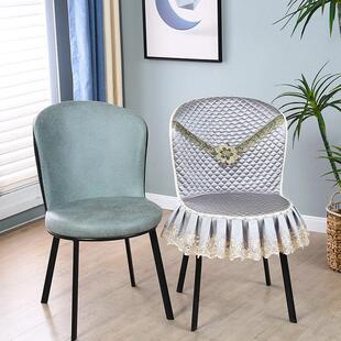 餐桌椅子套罩2024新款全包家用放猫抓轻奢高端高级感弧形圆椅子套