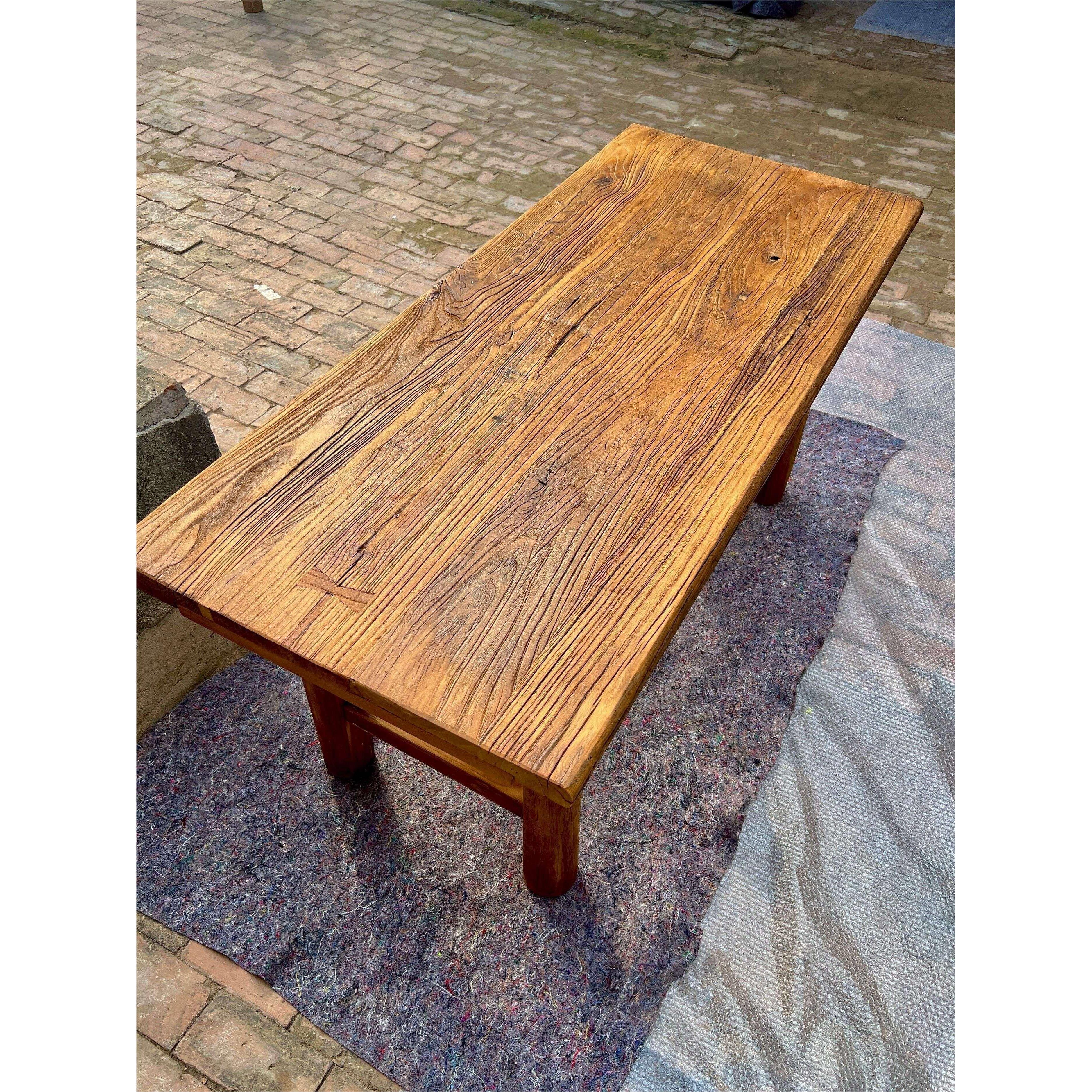 老榆木门板桌风化板旧木板旧吧台实木原木怀旧茶台茶桌定制