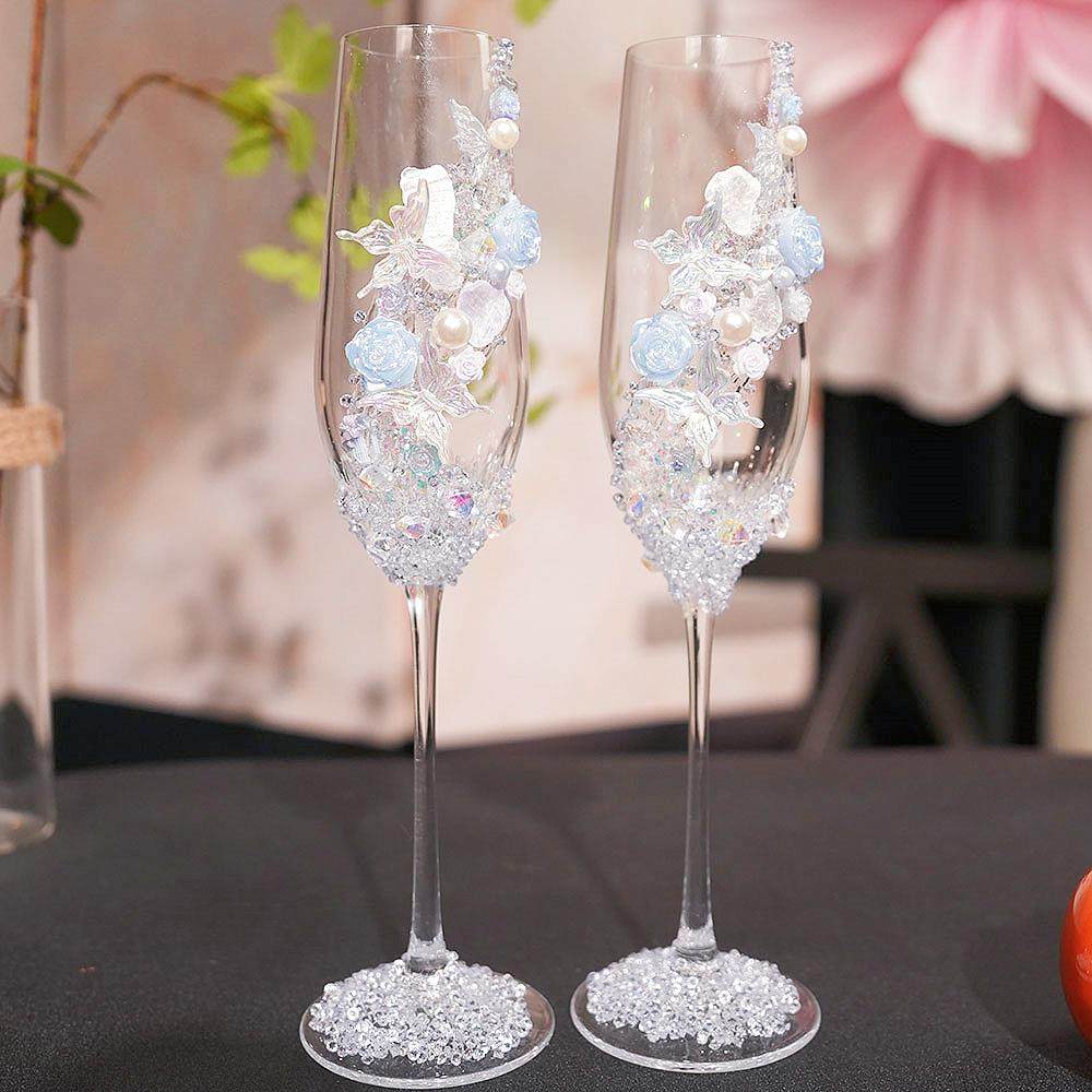 烤面包玻璃DIY材料包装创意葡萄鸡尾酒杯高香槟玻璃婚礼仪式订婚