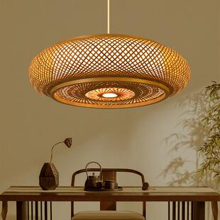 竹编吊灯日式禅意灯具饭厅饭厅客栈民宿客厅艺术灯新中式竹艺吊灯