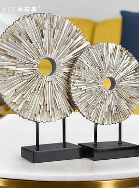 轻奢欧式酒柜客厅办公桌样板房摆件简约现代家居装饰品工艺礼品摆