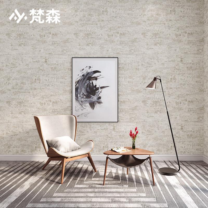 复古绿色素色纯色水泥灰色墙纸非自粘法式卧室客厅壁纸背景侘寂风