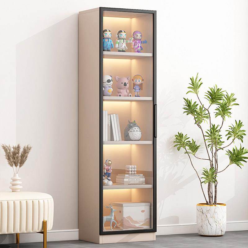 包安装书柜展示柜电视柜边立柜置物酒柜靠墙家用客厅带玻璃门柜子