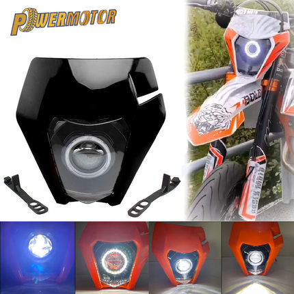 KTM EXC SXF MX越野摩托车通用恒舰克维斯圆形 LED 灯芯前车头灯
