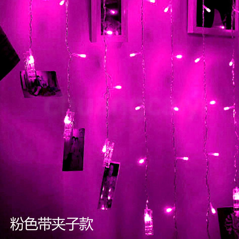彩灯led爱心形相片夹子串灯婚庆节日暖黄色卧室墙面灯串闪光彩