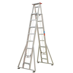 登月梯子 加厚铝合金合页升降梯工程梯4-12m人字梯升降云梯折叠梯