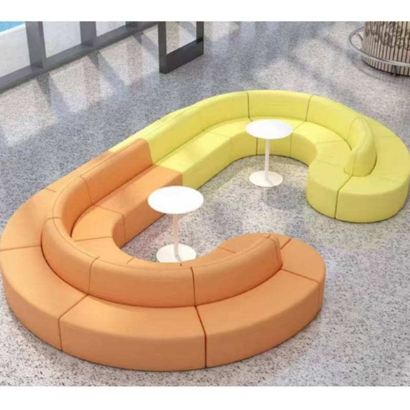 创意组合办公室培训机构阅览室商场大厅休闲休息区接待S异形沙发
