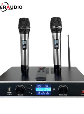 工厂直供无线麦克风U段一拖二 家用手持无线麦克风系统GAW-L610