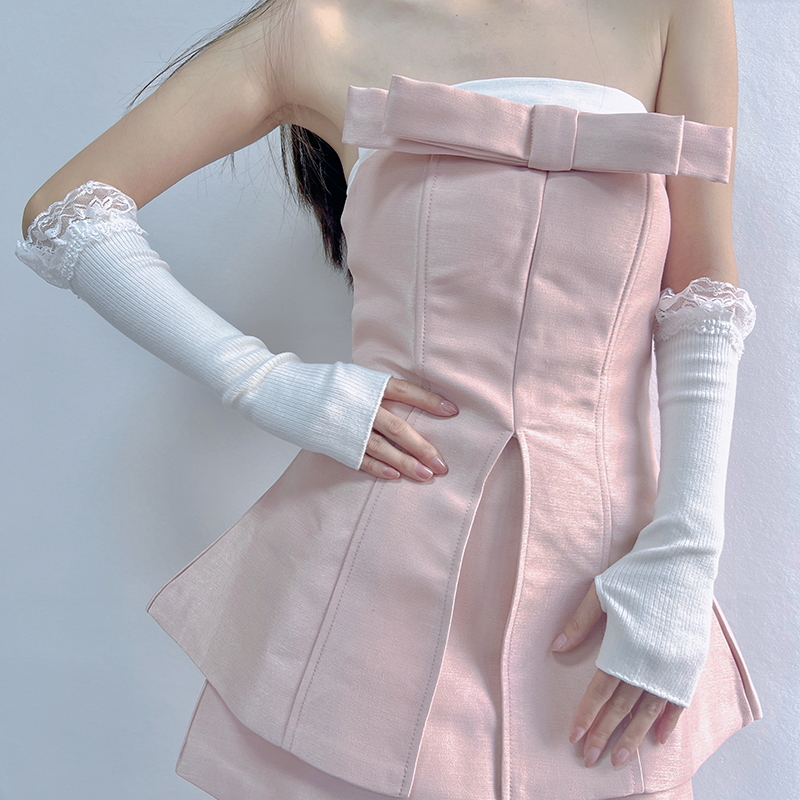 亚文化白色蕾丝袖套y2k手臂套