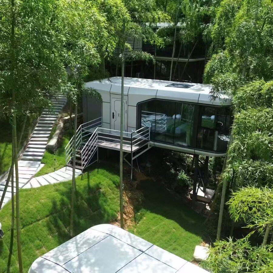 户外预制集成房太空舱移动房屋苹果舱办公室网红民宿景区集装箱图片
