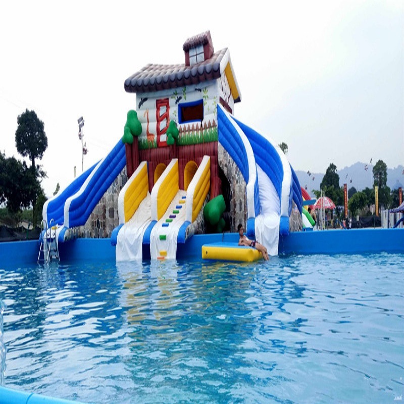 厂家供应室外大型充气滑梯加厚耐磨充气滑梯移动水上乐园城堡组合